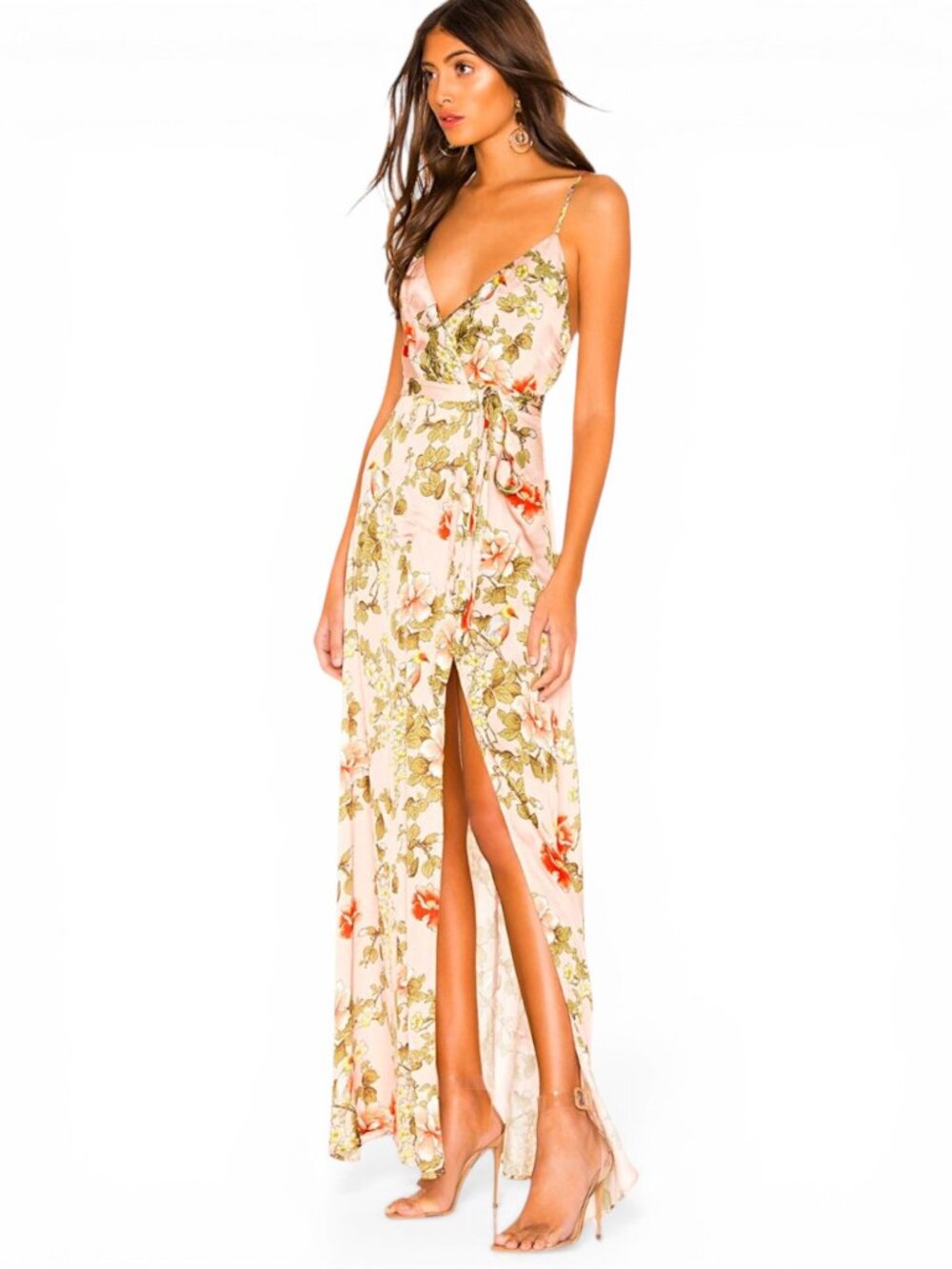 Majorelle Cubano Maxi V-Neck Strappy Back Bellbird Floral Wrap Dress NWT New S - Picture 2 of 7